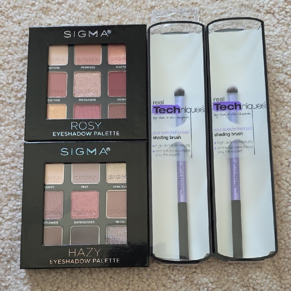 NEW Sigma Beauty Hazy And Rosy Eye Shadow Palettes & Real Techniques